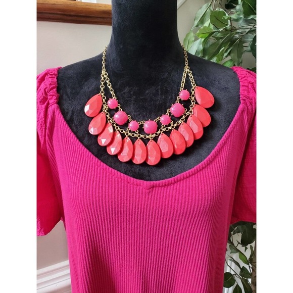 Ava & Viv Womens Pink Solid Cotton Short Sleeve Scoop Neck Top Blouse Size 4X - Picture 11 of 11